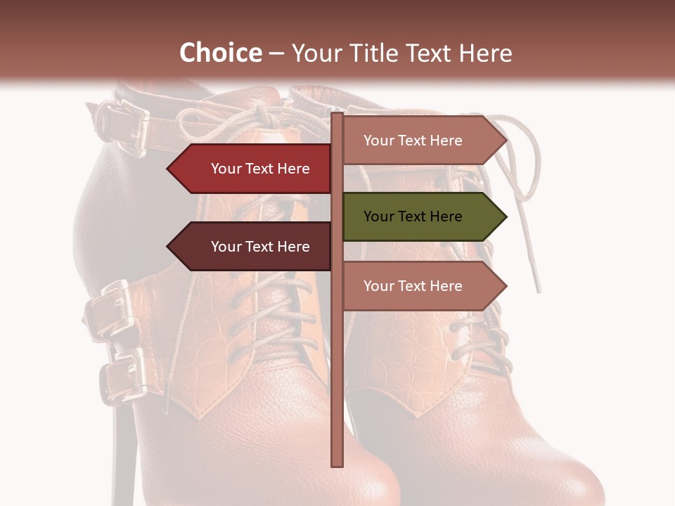 A Pair Of Brown Boots With Straps On Them PowerPoint Template