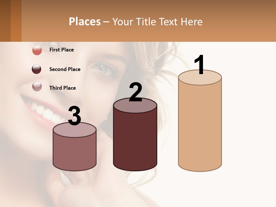 A Woman Smiling With Her Hand On Her Chin PowerPoint Template