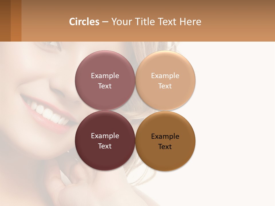 A Woman Smiling With Her Hand On Her Chin PowerPoint Template