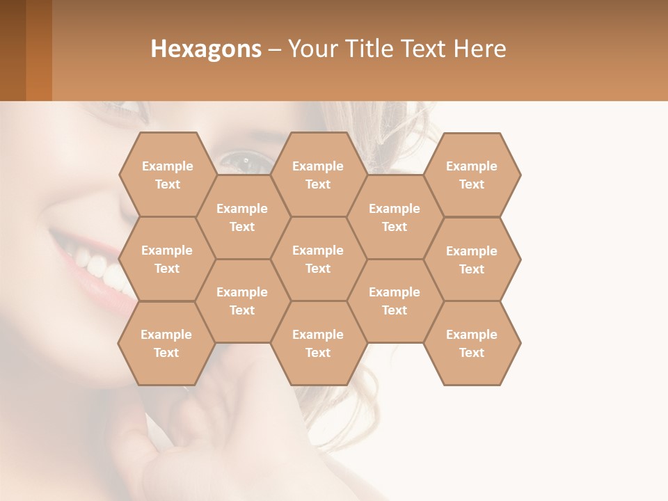 A Woman Smiling With Her Hand On Her Chin PowerPoint Template