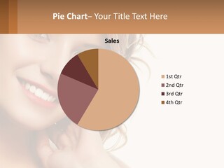 A Woman Smiling With Her Hand On Her Chin PowerPoint Template