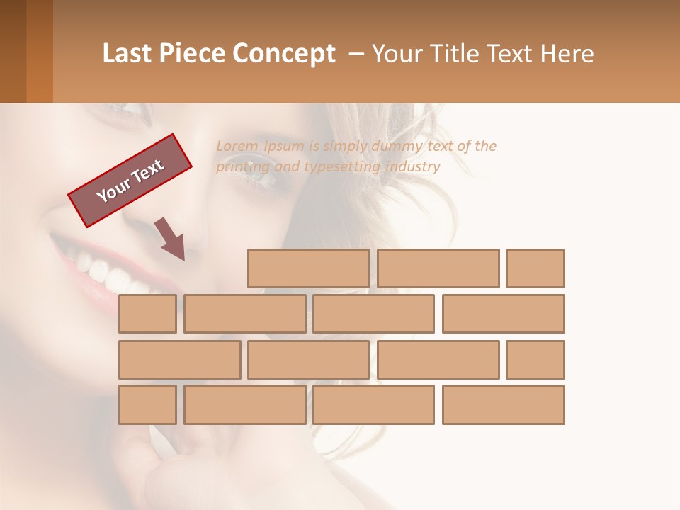 A Woman Smiling With Her Hand On Her Chin PowerPoint Template