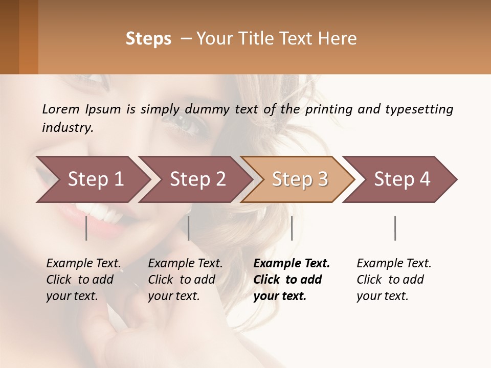A Woman Smiling With Her Hand On Her Chin PowerPoint Template