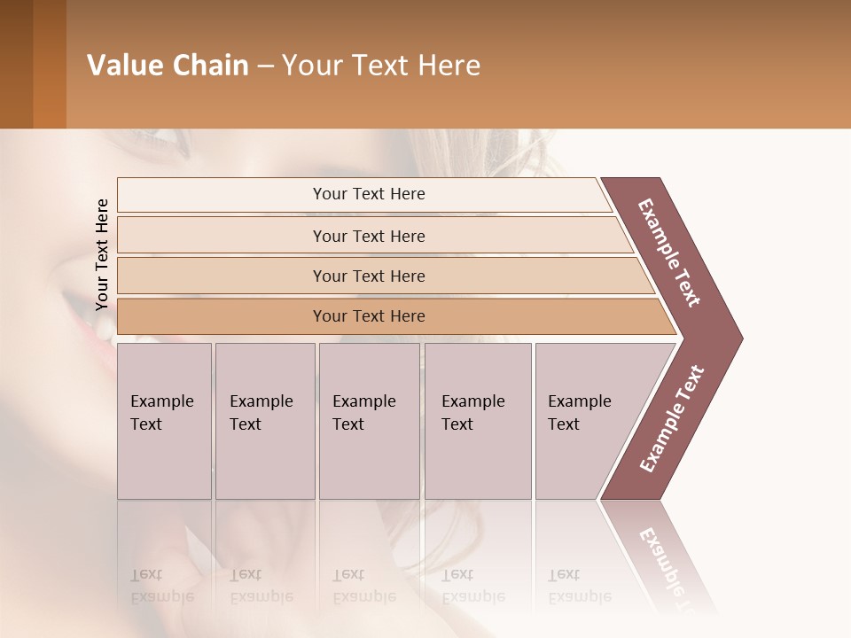 A Woman Smiling With Her Hand On Her Chin PowerPoint Template