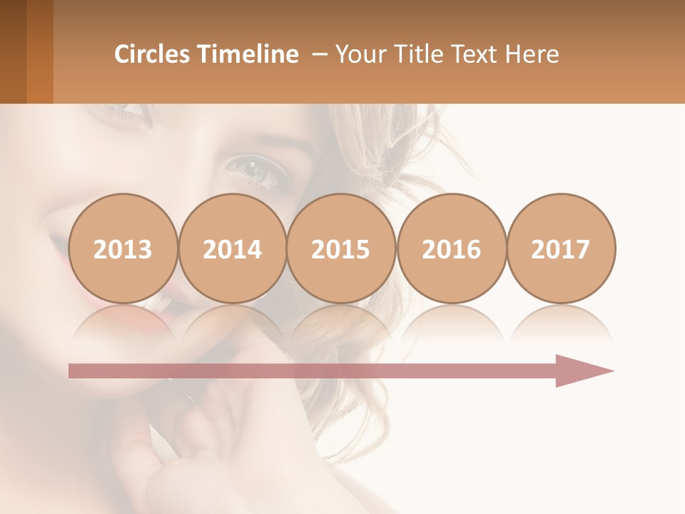 A Woman Smiling With Her Hand On Her Chin PowerPoint Template