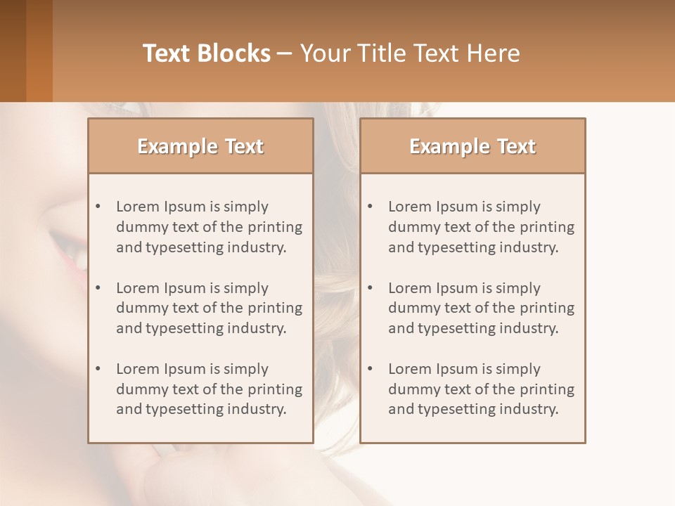 A Woman Smiling With Her Hand On Her Chin PowerPoint Template