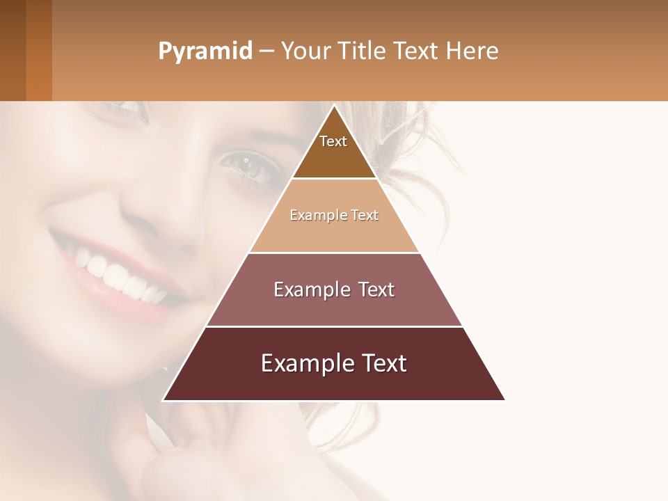 A Woman Smiling With Her Hand On Her Chin PowerPoint Template