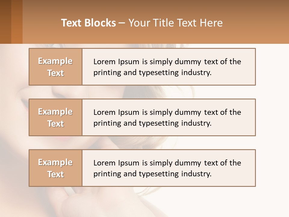 A Woman Smiling With Her Hand On Her Chin PowerPoint Template