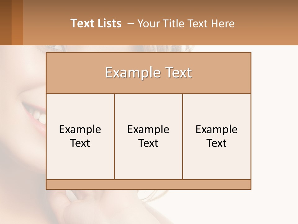 A Woman Smiling With Her Hand On Her Chin PowerPoint Template