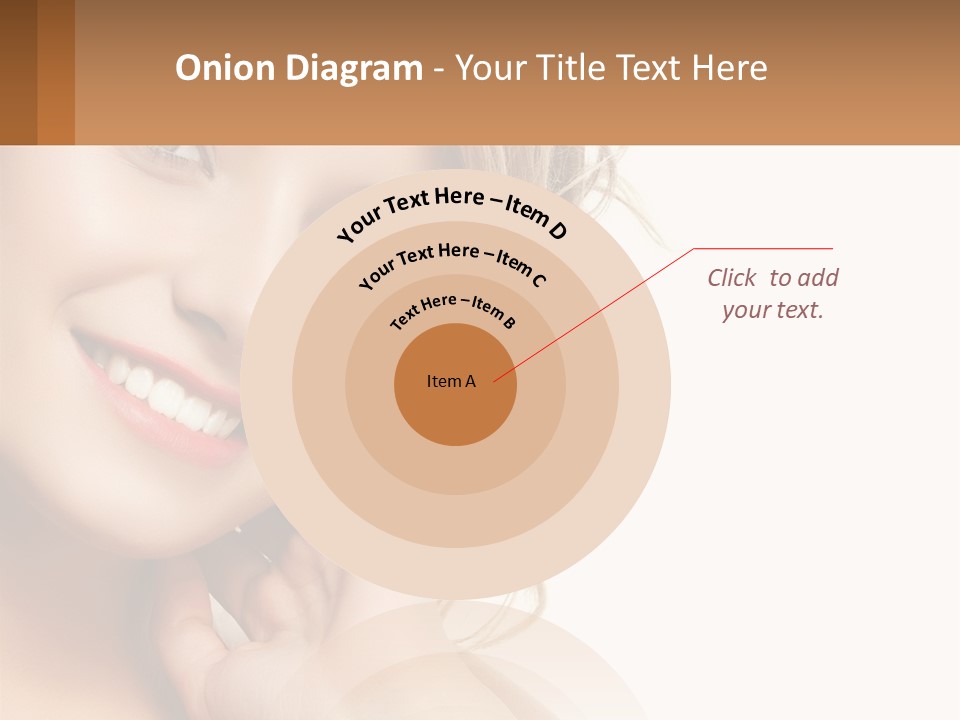 A Woman Smiling With Her Hand On Her Chin PowerPoint Template