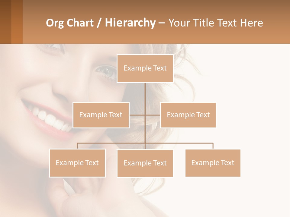 A Woman Smiling With Her Hand On Her Chin PowerPoint Template