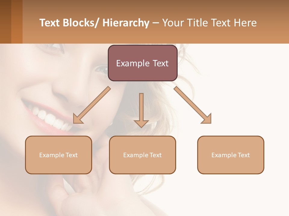 A Woman Smiling With Her Hand On Her Chin PowerPoint Template