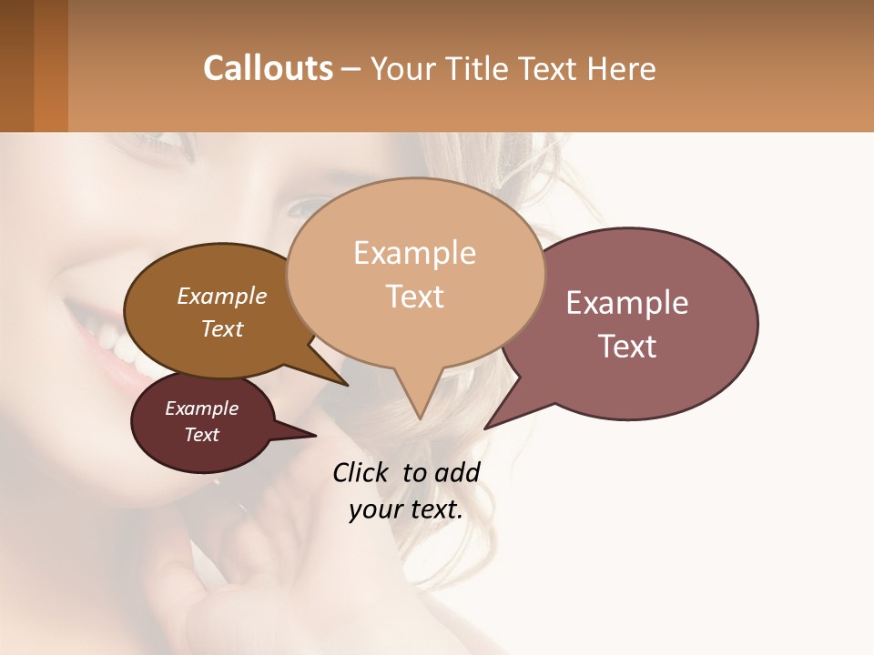 A Woman Smiling With Her Hand On Her Chin PowerPoint Template