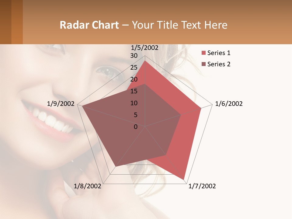 A Woman Smiling With Her Hand On Her Chin PowerPoint Template