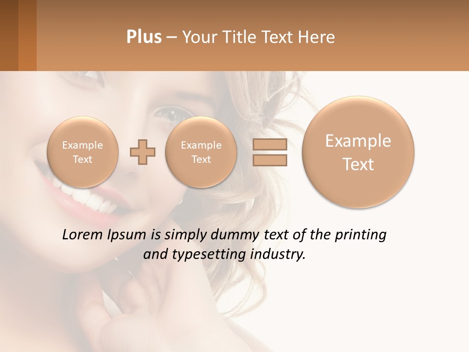 A Woman Smiling With Her Hand On Her Chin PowerPoint Template
