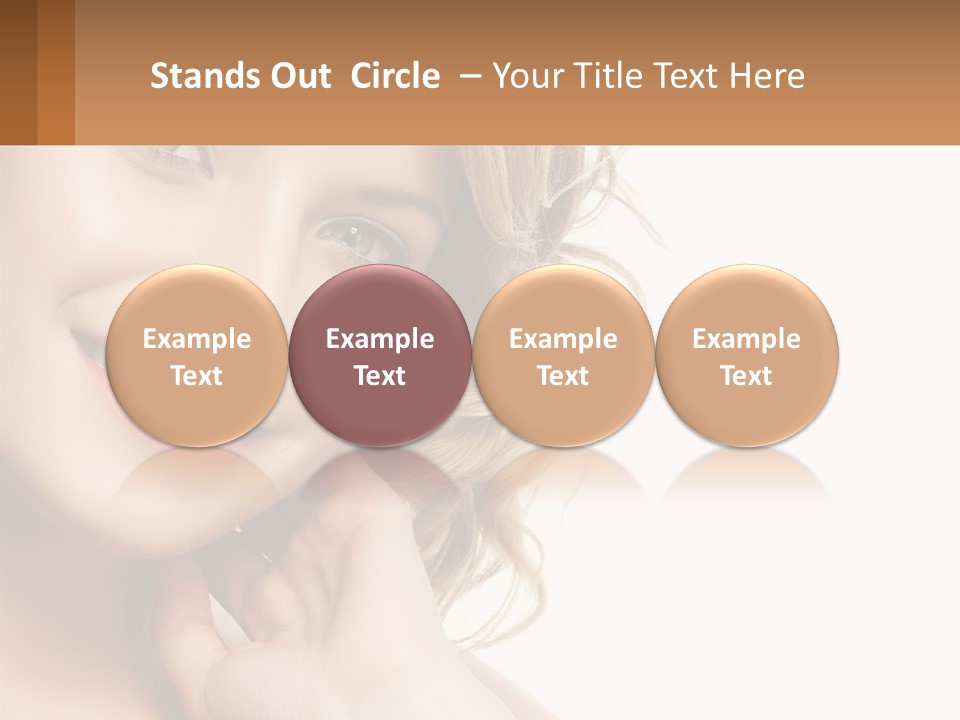 A Woman Smiling With Her Hand On Her Chin PowerPoint Template