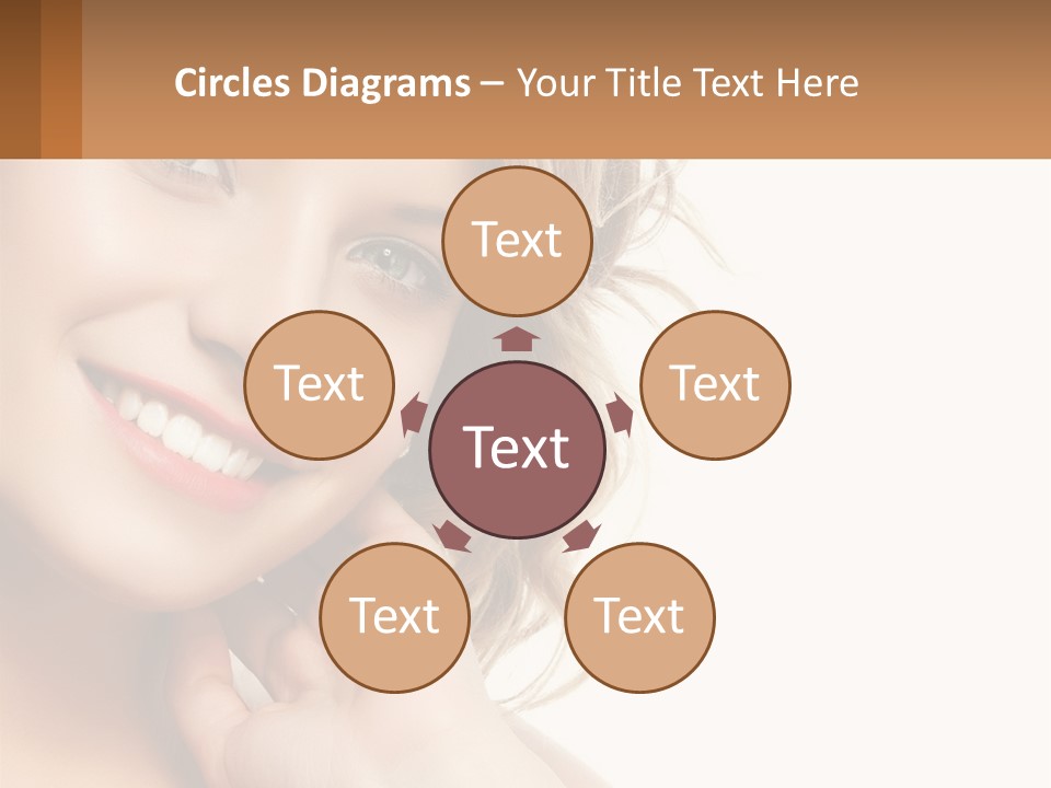 A Woman Smiling With Her Hand On Her Chin PowerPoint Template