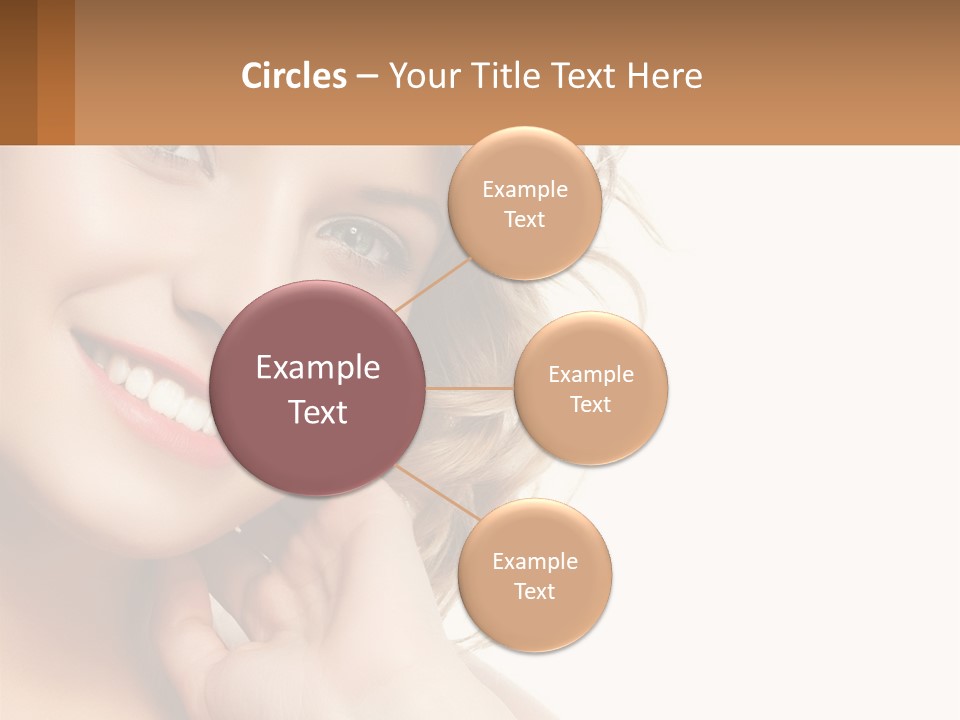 A Woman Smiling With Her Hand On Her Chin PowerPoint Template