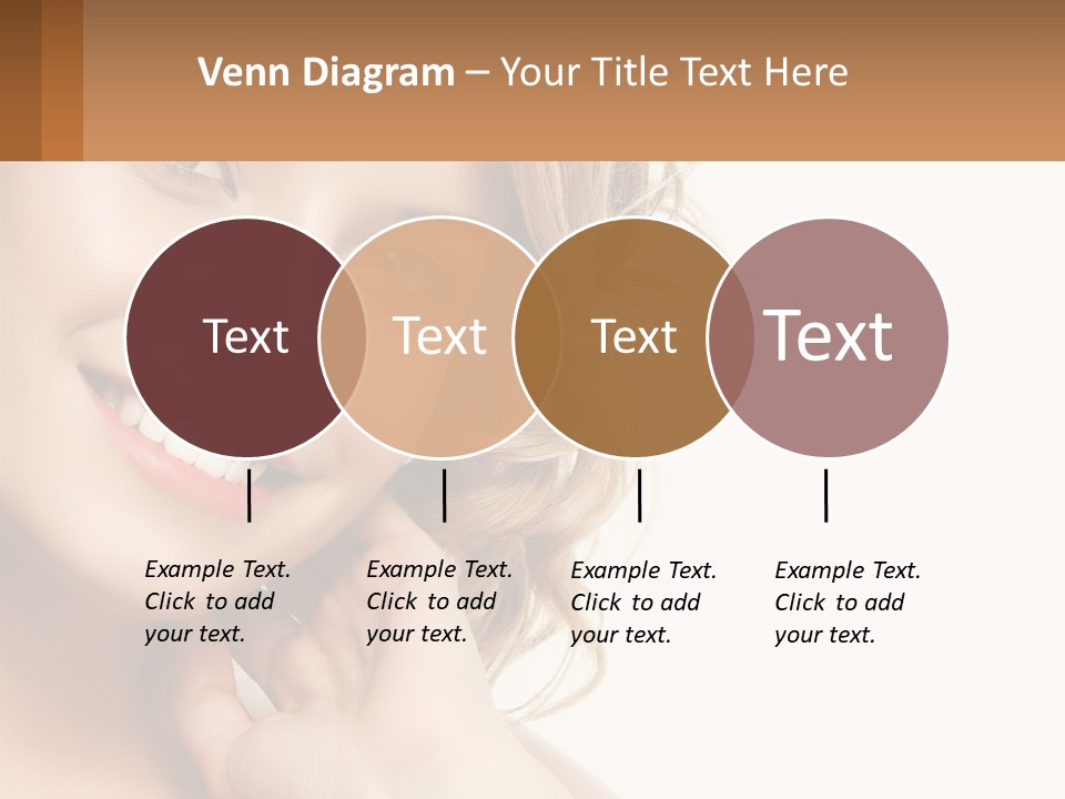 A Woman Smiling With Her Hand On Her Chin PowerPoint Template