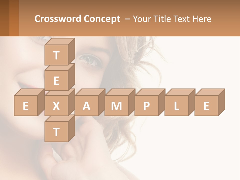 A Woman Smiling With Her Hand On Her Chin PowerPoint Template