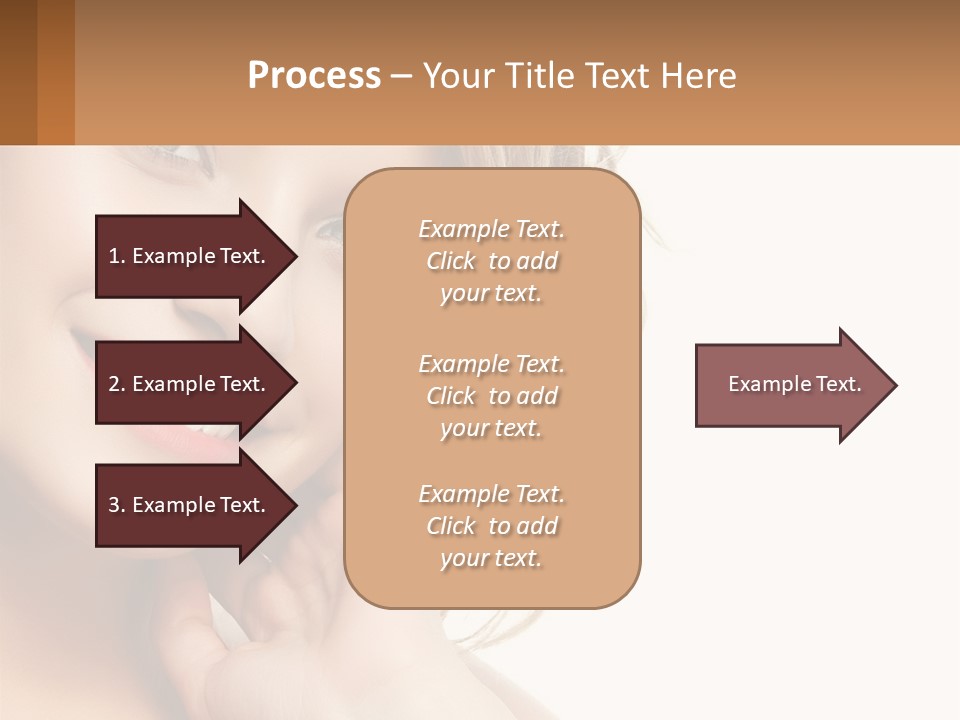 A Woman Smiling With Her Hand On Her Chin PowerPoint Template