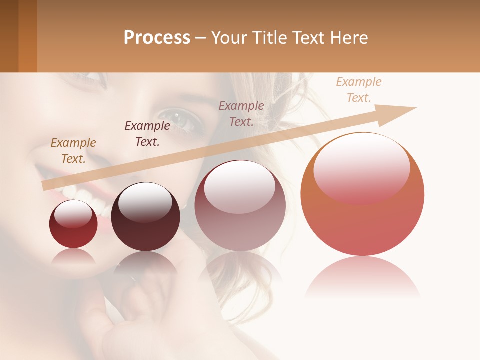 A Woman Smiling With Her Hand On Her Chin PowerPoint Template