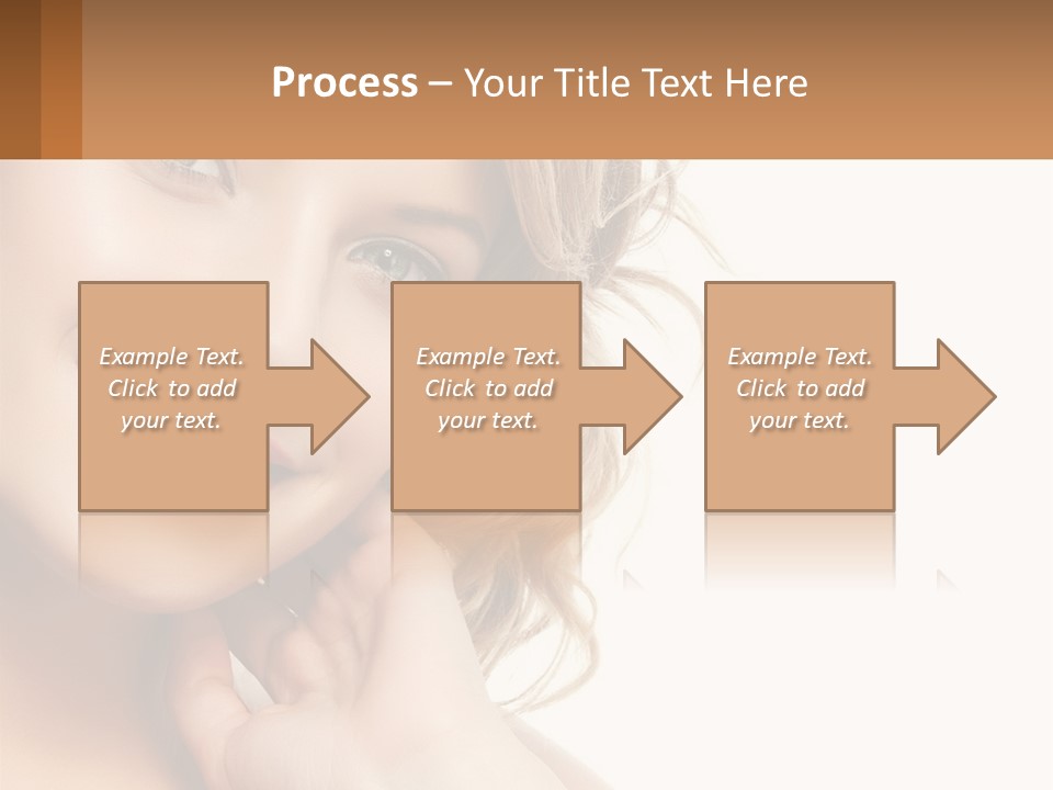 A Woman Smiling With Her Hand On Her Chin PowerPoint Template