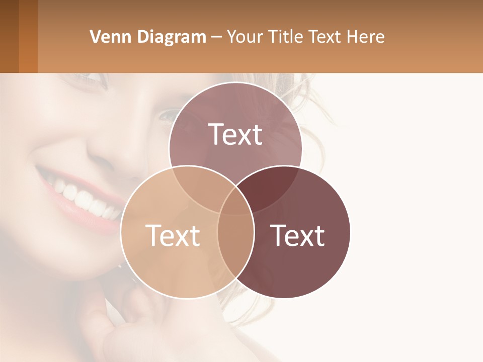 A Woman Smiling With Her Hand On Her Chin PowerPoint Template