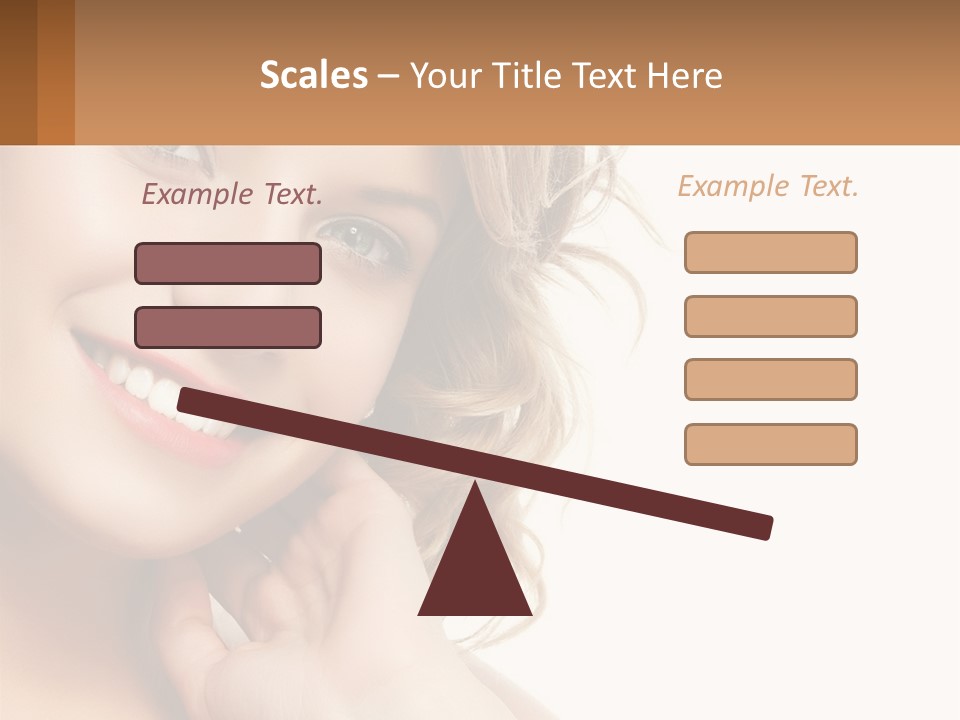 A Woman Smiling With Her Hand On Her Chin PowerPoint Template