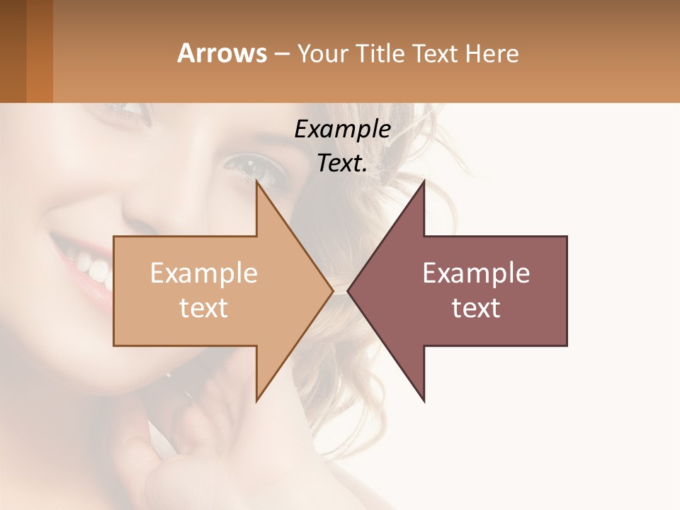 A Woman Smiling With Her Hand On Her Chin PowerPoint Template