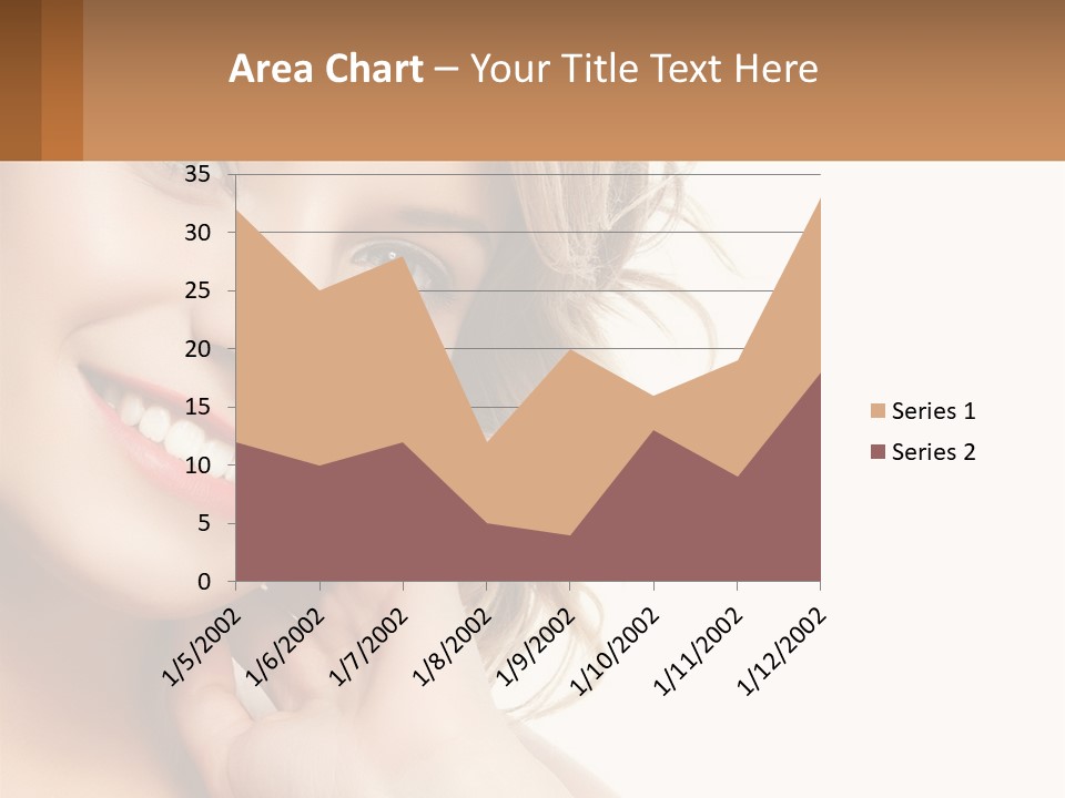 A Woman Smiling With Her Hand On Her Chin PowerPoint Template