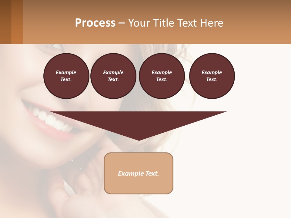 A Woman Smiling With Her Hand On Her Chin PowerPoint Template