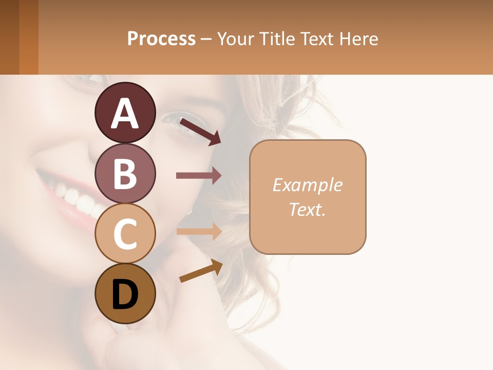 A Woman Smiling With Her Hand On Her Chin PowerPoint Template