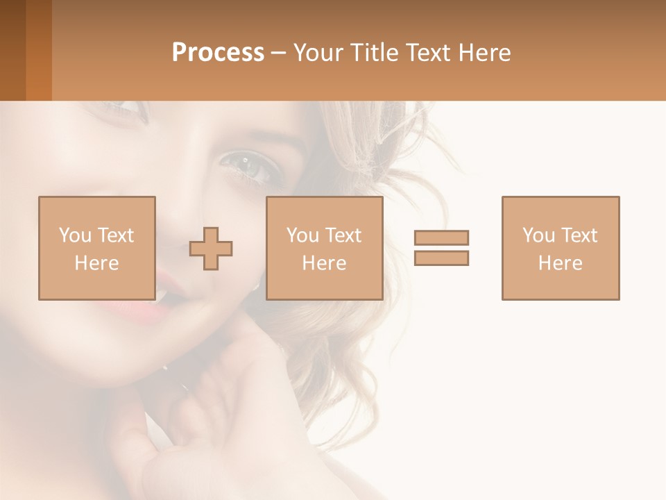 A Woman Smiling With Her Hand On Her Chin PowerPoint Template