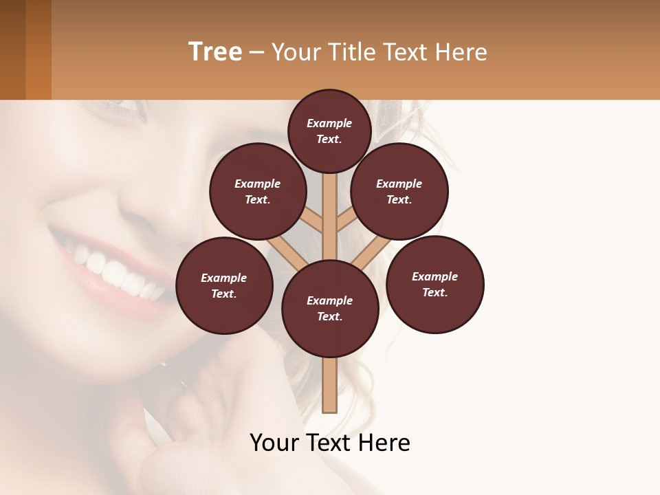 A Woman Smiling With Her Hand On Her Chin PowerPoint Template