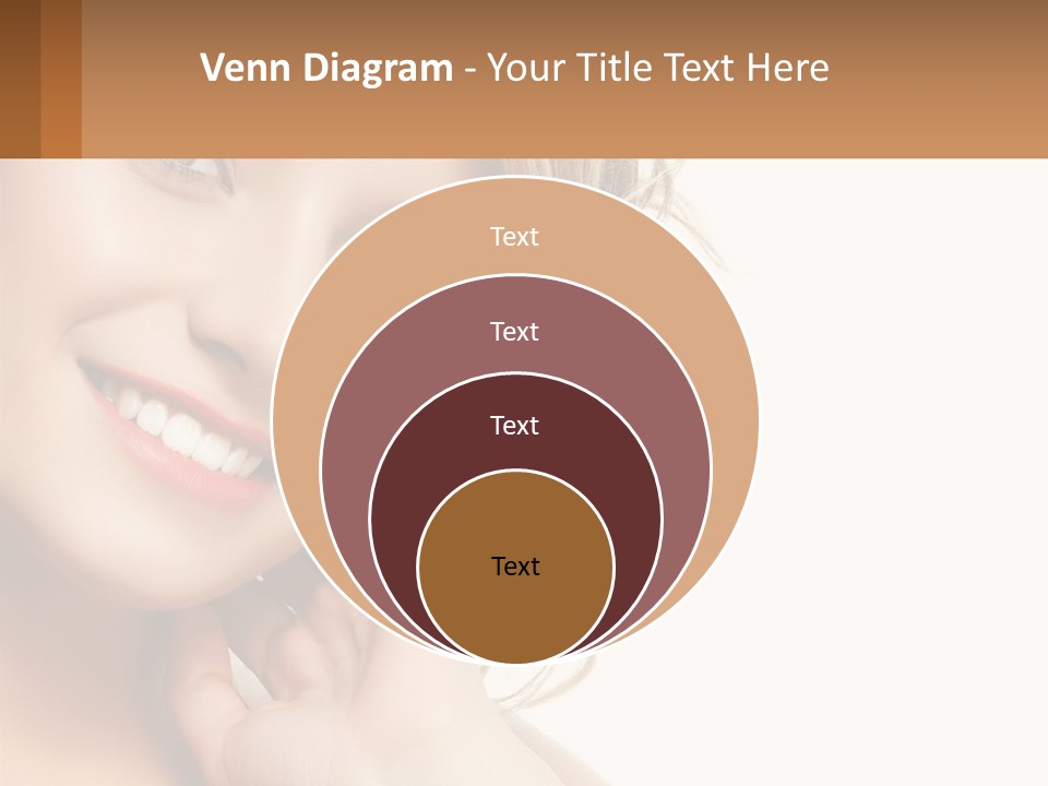 A Woman Smiling With Her Hand On Her Chin PowerPoint Template
