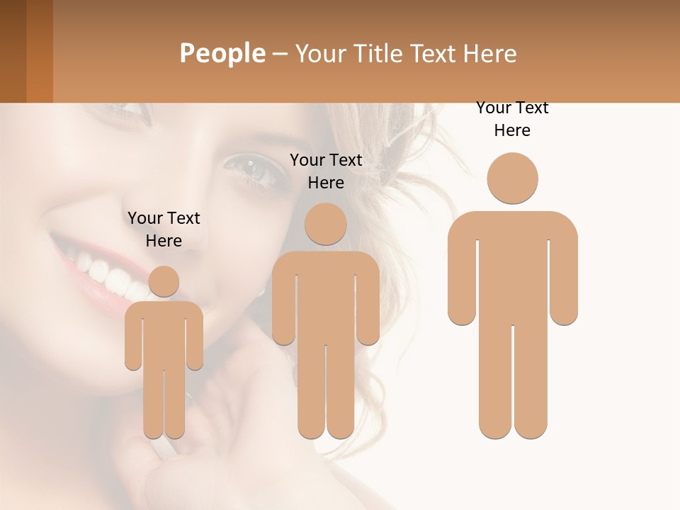 A Woman Smiling With Her Hand On Her Chin PowerPoint Template