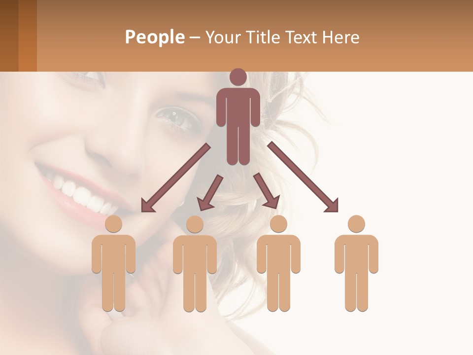 A Woman Smiling With Her Hand On Her Chin PowerPoint Template