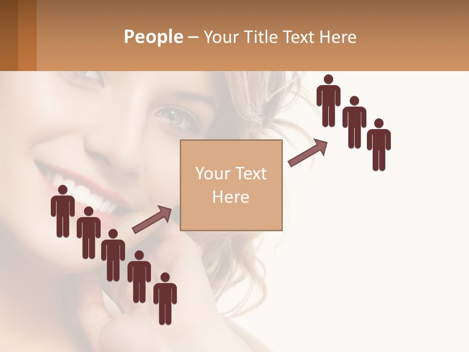 A Woman Smiling With Her Hand On Her Chin PowerPoint Template