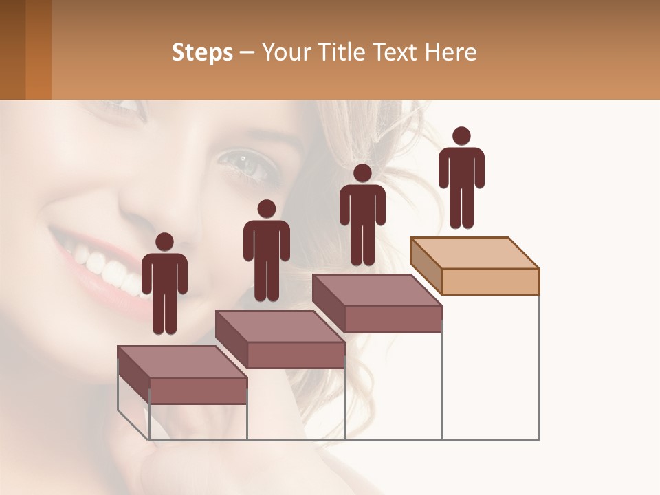 A Woman Smiling With Her Hand On Her Chin PowerPoint Template