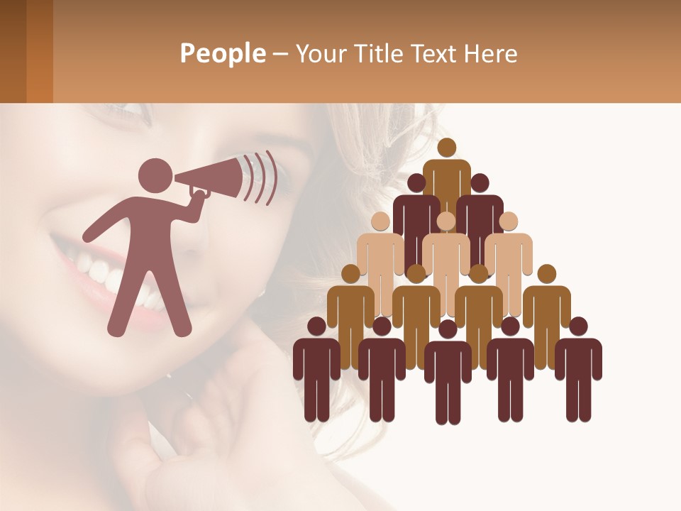 A Woman Smiling With Her Hand On Her Chin PowerPoint Template