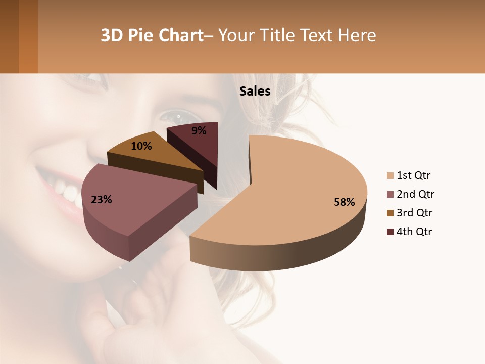 A Woman Smiling With Her Hand On Her Chin PowerPoint Template