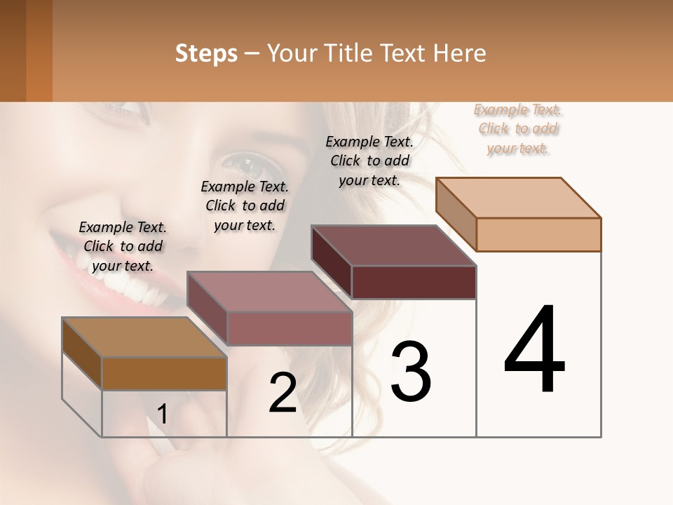 A Woman Smiling With Her Hand On Her Chin PowerPoint Template