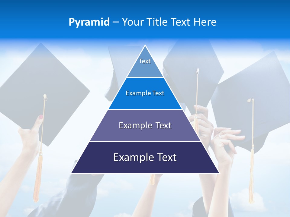 A Group Of People Holding Up Graduation Caps PowerPoint Template