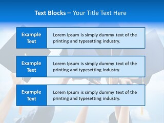 A Group Of People Holding Up Graduation Caps PowerPoint Template