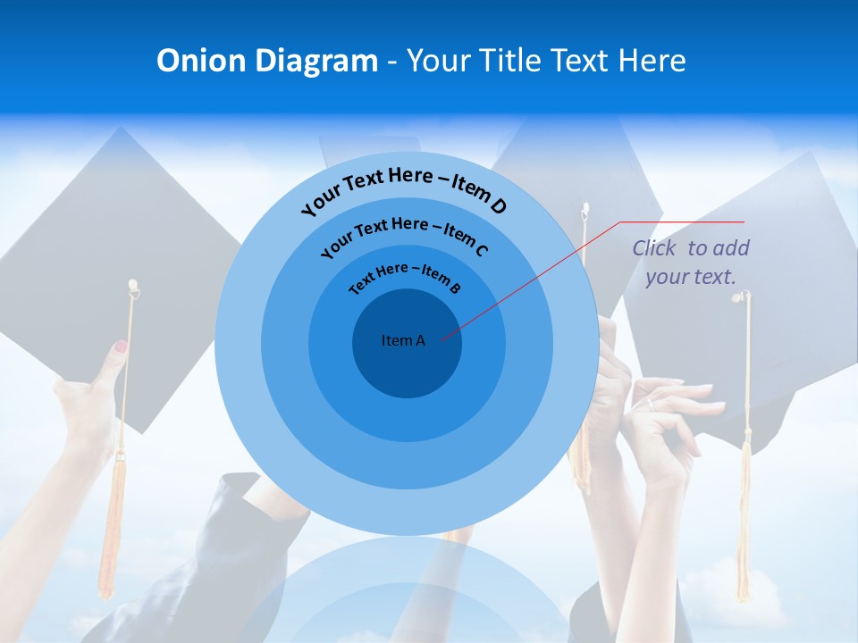 A Group Of People Holding Up Graduation Caps PowerPoint Template
