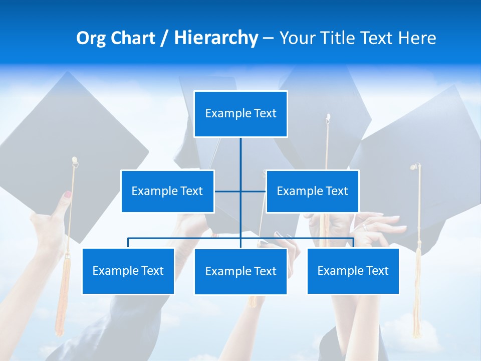 A Group Of People Holding Up Graduation Caps PowerPoint Template