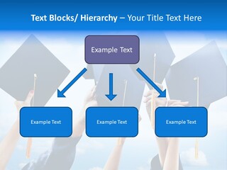 A Group Of People Holding Up Graduation Caps PowerPoint Template