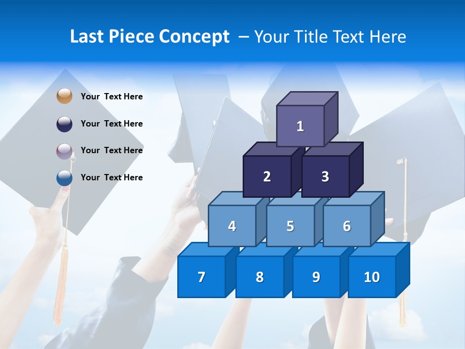 A Group Of People Holding Up Graduation Caps PowerPoint Template