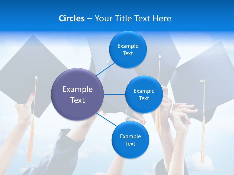 A Group Of People Holding Up Graduation Caps PowerPoint Template